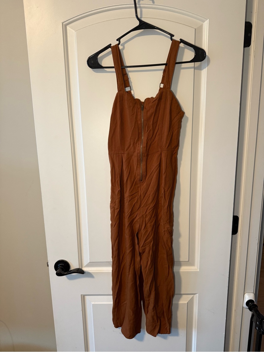 art class Kids 10/12 Large Rust Brown Adjustable-Strap One-Piece Jumpsuit
